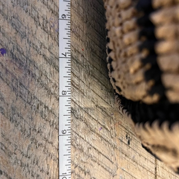 A New Day Straw Shoulder Bag Black Tan Woven Stripe Ethically Handcrafted - Picture 7 of 9